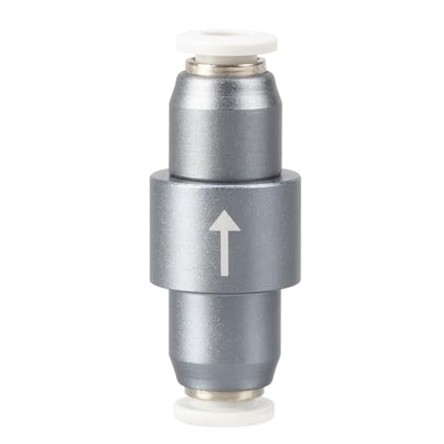MiOYOOW Aquarium CO2 Check Valve, One Way Non-Return, Self Locking, Aluminum Alloy, 0.3 Bar Push Pressure for OD 6mm Air Pipes, Quick Connect Inline Valve for Fish Tank CO2 System