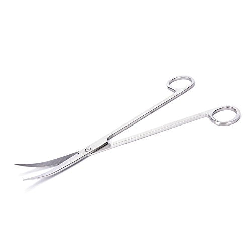 Aquarium Live Plant Maintenance Landscaping Cleaning Tools Aquascapin Kit(bend scissors 25cm) - color: D