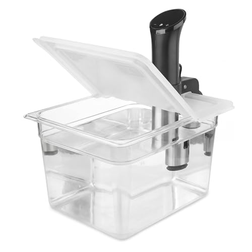 EVERIE Sous Vide Container 12 Quart EVC-12 with Collapsible Hinged Lid Compatible with Anova Nano or AN500-US00 or Anova Pro 3.0 or Anova Mini, Also Fits Instant Pot - color: Container with plastic lid