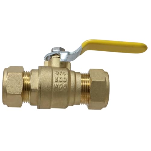 XFITTING 3/4 inch Compression Ball Valve, Full Port, Brass, 600 WOG (Water, Oil, Gas), 1 Piece - size: 0.75 Inch