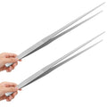 18.9 inch Aquarium Tweezers, Extra Long Feeding Tongs, Stainless Steel Aquascaling Tools for Fish Aquariums, Terrariums, Reptile Snake Feeding and Care(2 Pcs)
