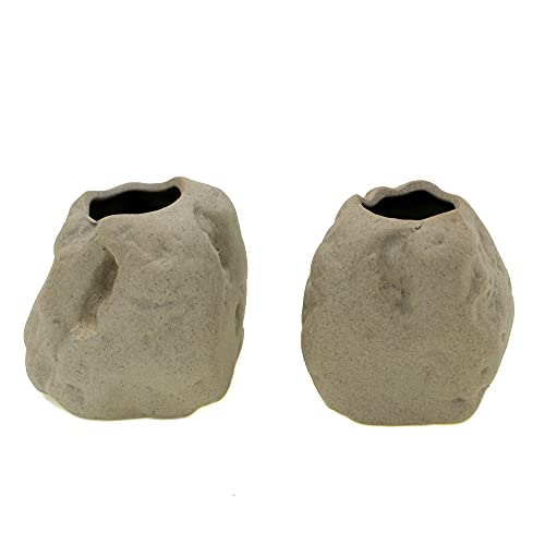 Aquatic Plant Pot,Ceramic Aquatic Decor Plant Cup Holder for Fish Tank Aquarium Aquascape Decoration (M 2pcs)