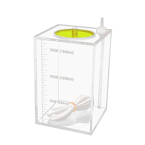 Aquarium Choice Acryli Made Liquid Storage Bucket Doing Pump Reservoir Container (4.25 * 4.25 * 6.5 Inch;1500ml/1.5L（Yellow）)