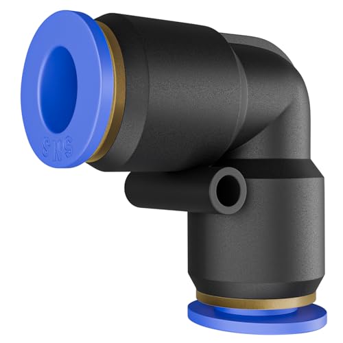 SNS Push to Quick Connect Tube Fitting 3/8" Tube OD Union Elbow Plastic(10 PCS) SPV-3/8 - size: SPV-3/8