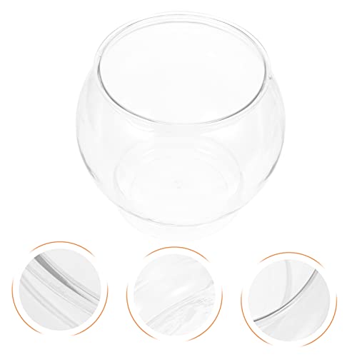 3pcs Goldfish Bowl Household Fish Tank Fish Bowl Fish Bowls Round Glass Vase Clear Glass Vases Glass Flower Vases Delicate Fish Bowl Fish Living Tank Desktop - size: 12.5X12.5X10.5CM