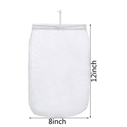 ALEGI Aquarium Filter Media Bag Extra Fine, Reusable 180 Micron Drawstring Mesh Bags for Activated Carbon (12"*8" (6 Pack)) - size: 12"*8" (6 pack)