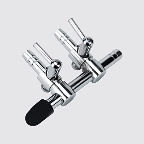 Aquarium Air Pump Splitter 7 in 1 Set 2-Way Air Flow Control Lever Valve & 2 Non-Return Check Valves & 4 Suction Cups for Fish Tank Airline Air Tube Hose - color: 2-Way 7-in-1 Kit