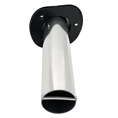ISURE MARINE 2PCS Boat Stainless Steel Polished Fishing Rod Holder Flush Mount 15/30/90 Degree Casting Flange with Rubber Cap, Liner, Gasket PVC Cap and Inner Tube for Marine Yacht Kayak - color: 2pcs 15°