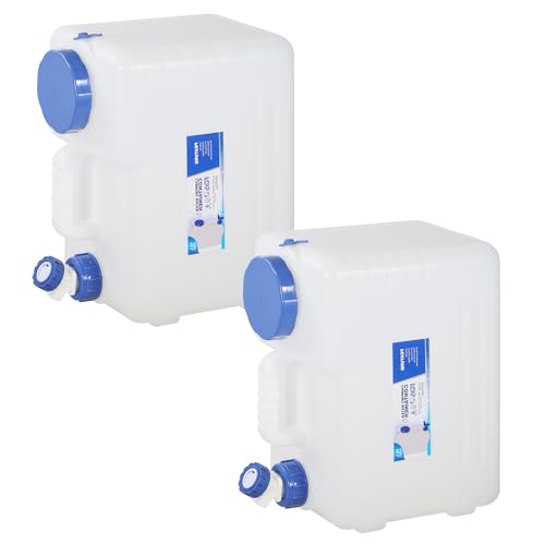 REDCAMP 3.9 Gallon/15L Portable Water Container with Spigot,Camping Water Jug,Camping Water Container, Large Water Tank,Portable Emergency Water Storage for Camping,Hiking,Hurricane Supplies, 2 Pack - color: White, size: 3.9Gal/512Ounces, 2 Pack