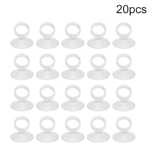 20 Pcs Silicone Aquarium Suction Cups Leak-Proof Glass Surface Mount Sucker Holder for Air Pump Tubes, Fish Tank Tube Clip for 4mm/6mm Pipes(16mm)