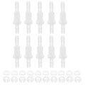 uxcell 10Pcs Plastic Hose Barb Fitting, 5/32" x 5/32" Bulkhead Adapter Union Splicer Mender Pipe Connector with M8 Nut and Washer for Aquarium Air Water Fuel - size: 5/32" x 5/32", M8 Nut