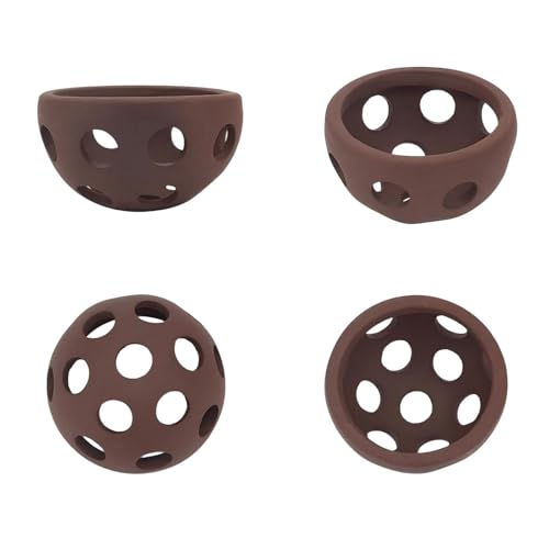 2 Pcs Ceramic Aquarium Cave, Fish & Shrimp Breeding Hideout with Holes - Hemispherical Shelter for Freshwater & Saltwater Tanks, Betta, Cichlid, Crayfish - Porous Pot Decor Hiding Spots Habitat