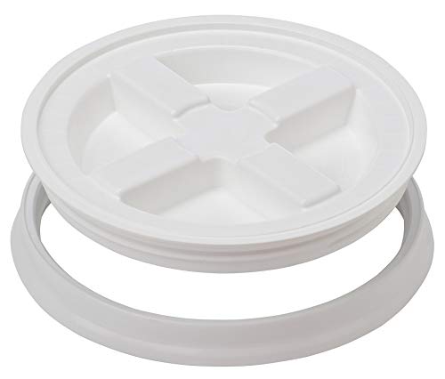 House Naturals 6 Gallon Large Food Grade BPA Free Bucket Pail with Airtight Screw on Lid (Pack of 2)