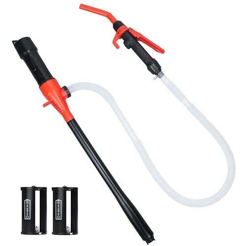 Portable Battery Powered Gas Transfer Pump, Battery Operated Liquid Water/Fuel Transfer Pump with Adjustable Flow Control, 2.2 Gallons per Min, Electric Siphon Pumps for Fuel Diesel Gas Can - style: Flow nozzle pump