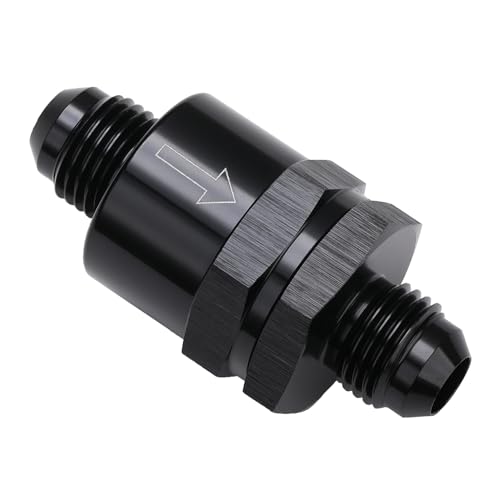 6AN Non Return One Way Inline Check Valve Fitting Aluminum Black - size: 6AN