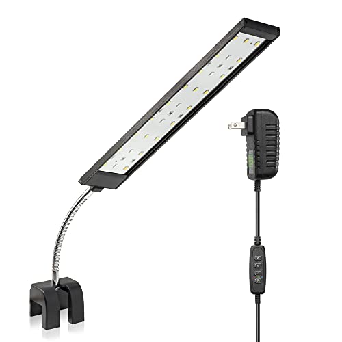 DaToo Aquarium Light Small LED Clip Light for Fish Tank 10W with Timer&Dimmer, 1 Yr Warranty - size: 10W (With Timer & Dimmer)
