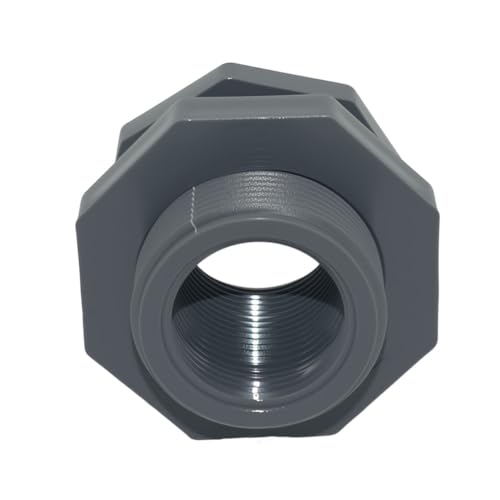 PVC DN25 Pipe Fitting Reducer, Bulkhead Fitting Water Tank Connector Plumbing NPT for Rain Barrels, Aquariums, Tubs, Pools,10pcs