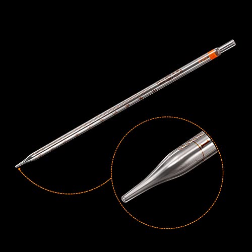PATIKIL Graduated Dropper Pipettes, 1 Pcs 10ml Reusable Borosilicate Glass Pipette for Transfer Liquid for Laboratory, Chemistry, Clear - size: 10ml