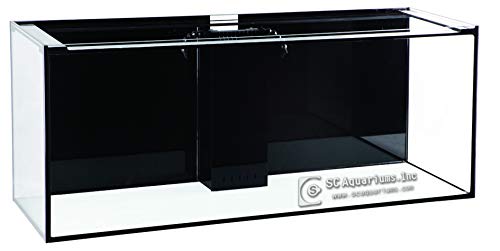 Empire USA - 150 Gallon Starfire Glass Aquarium 60x24x24 Inch, 12mm Eurobraced Fish Tank with Built-in Overflow Box, Rimless Low Iron Glass Aquarium for Freshwater & Saltwater Aquascaping