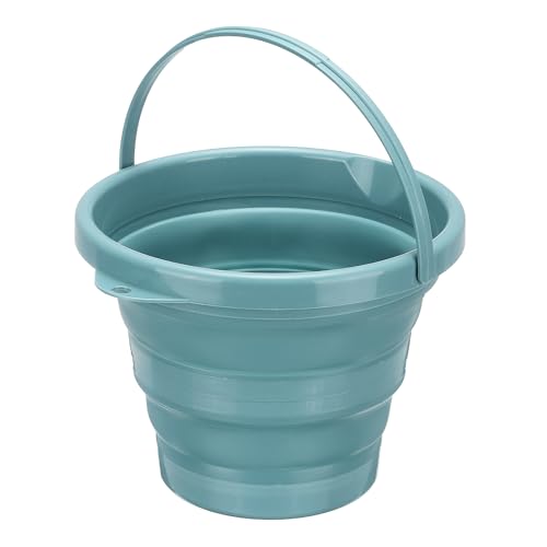 PATIKIL Collapsible Bucket 5L/1.3Gallon, Small Foldable Bucket Portable Plastic Round Tub for House Cleaning Car Washing Camping Fishing, Light Blue - color: Nordic Blue, size: 5L/1.3Gallon