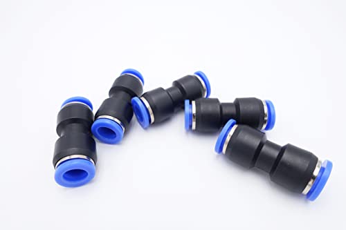 Push to Connect Fitting 5/16" Tube OD, Pneumatic Air Water Straight Union Two Way Connector/Coupler (Pack of 5) - size: 5/16 inch - 5/16 inch