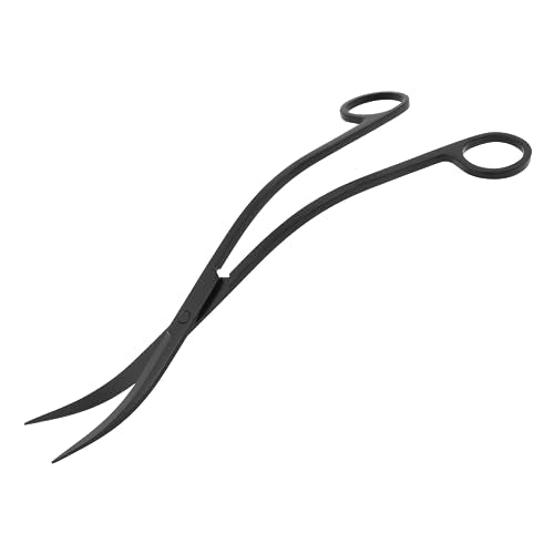 Mandala Crafts Extra Long Black Stainless Steel Curved Aquarium Scissors for Trimming Aquatic Plants – Wave Aquascape Scissors for Fish Tanks, Hospital Tanks, Goldfish Bowls, Aquariums, and Terrariums - color: Black Wave Scissors, size: 10 Inches
