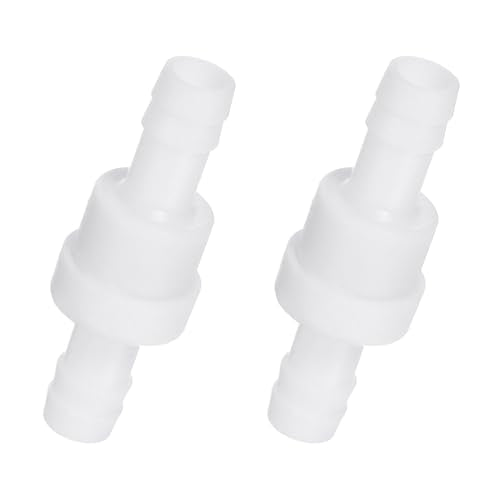 PATIKIL 3/8" Barb Hose One Way Inline Check Valve, 2 Pcs Plastic Non Return Water Stops Ozone Resistance Valve for Aquarium Garden Fuel Oil Air Gas, White - size: 3/8 Inch
