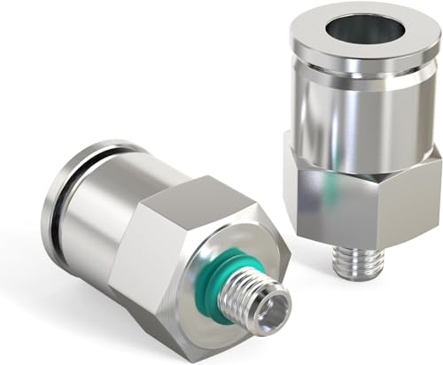 TAILONZ PNEUMATIC 304 Stainless Steel Male Straight 4MM Tube OD x M6 Thread Push to Connect Fittings PC4-M6 (Pack of 2) - size: 4mm OD M6
