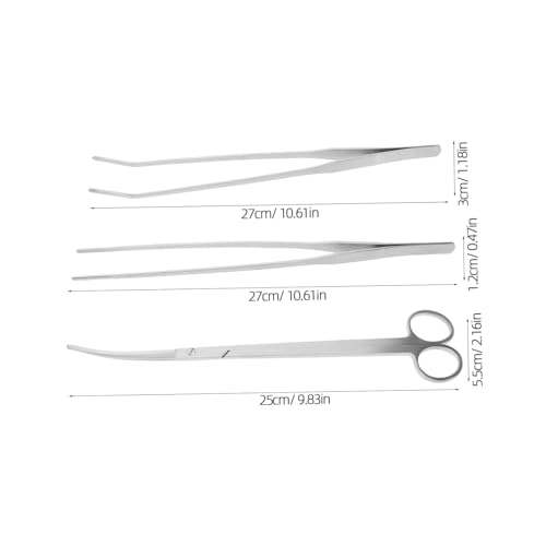 Yardwe 1set Stainless Steel Aquascaping Tools Set Fish Tank Scissors Tweezers Spatula Fishtank Decor Accessories