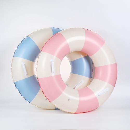 2 PCS Inflatable Pool Floats for Swimming Pool Party Lake Beach Adults - Floaties Pool Tubes Swim Rings Tubes Floaties for Beach Pool Party Decorations - color: Blue and Pink, size: 33"