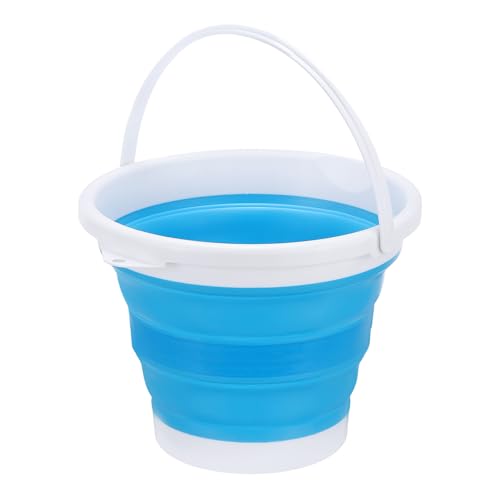 PATIKIL Collapsible Bucket 10L/2.6Gallon, Small Foldable Bucket Portable Plastic Round Tub for House Cleaning Car Washing Camping Fishing, Blue - color: Blue, size: 10L/2.6Gallon