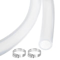 MECCANIXITY 10ft Clear Silicone Rubber Tubing 1" ID 1 1/4" OD Plastic Tube Flexible Air Hose for Brewing, Wine Making, Pump Siphon, 25.4mm x 31.8mm, with 2pcs Clamps - color: Clear, size: 1" x 1 1/4"