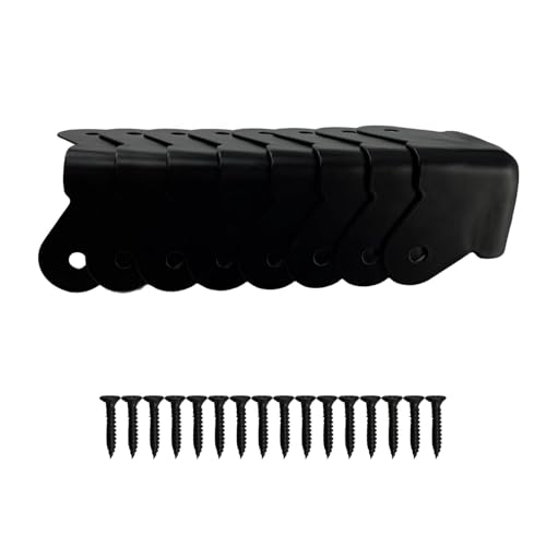 Heavy Duty Black Corner Protectors 8 Pack Iron Edge Guards for Furniture and Boxes Anti Dent Protection with Mounting Screws Powder Coat Finish