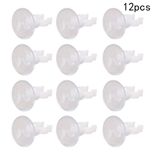 MroMax Aquarium Suction Cup Clips Airline Tubing Hose Heater Clips Clamps Holder for Fish Tank Clear 12mm to 14mm 12Pcs - size: 12pcs 12mm to 14mm