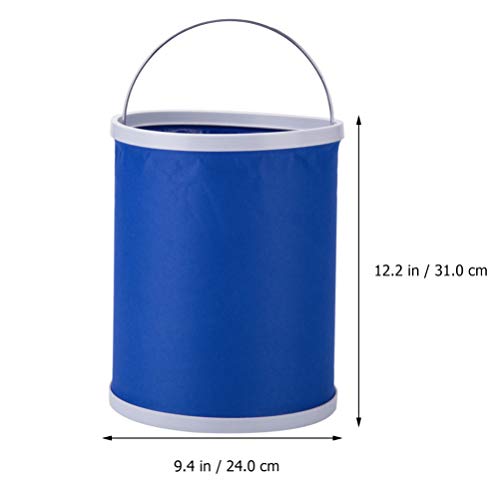 Wakauto Collapsible Water Bucket Folding Bucket Portable Water Storage Container Wash Basin Foot Bath Tub for Fishing Camping Travel Gardening Blue 9L - color: Blue 13l