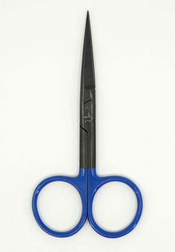 Kingfisher Fly Tying Hair Scissors, 4.5 Inch, Straight - color: Blue
