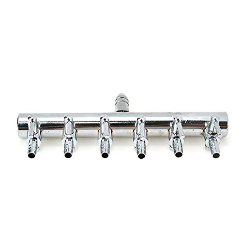 Air Flow Splitter Aquarium Stainless Steel 6 Ways Lever Control Valve - size: 6 Ways
