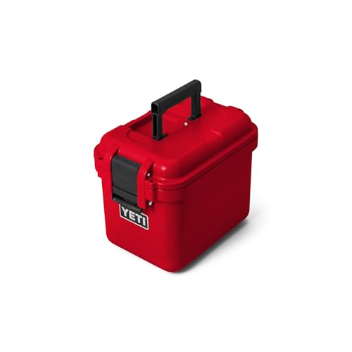 YETI LoadOut GoBox Collection, Divided Waterproof Cargo Case, Dry Box, Camera Case, Fishing Tackle Box - color: Rescue Red, size: GoBox 15