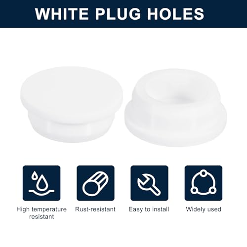 uxcell 4Pcs White Plug Holes, Waterproof Rubber Button Plug for 37mm / 1.46" Hole - size: 37mm
