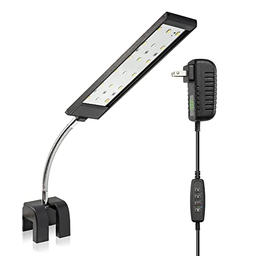 DaToo Aquarium Light Small LED Clip Light for Fish Tank 7W with Timer&Dimmer, 1 Yr Warranty - size: 7W (With Timer & Dimmer)