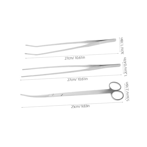 TOYANDONA Aquarium Scissors Tweezers Fish Tank Kit Plant Tools Water Plant Care Accessories