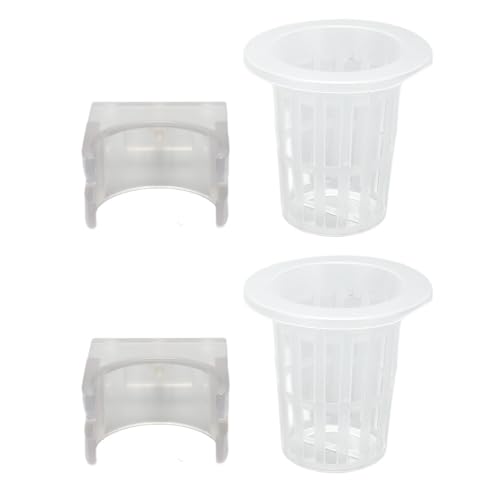2 Pcs ABS Transparent Fish Tank Planter Cups Adjustable Hanging Holder Aquarium Fish Tank Landscaping Decorations Plant Pots