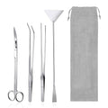 Aquarium Aquascaping Tool Stainless Steel Aquascape Tools Kit 4 in 1 Anti-Rust Fish Tank Starter Kit with Tweezers Scissors Spatula for Aquarium Plants (Silver) - color: Silver