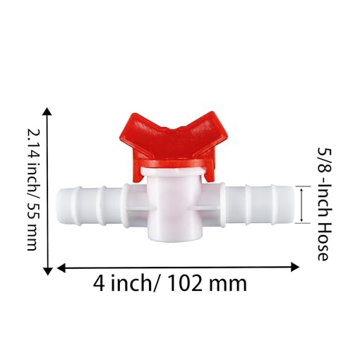 5/8-Inch Drip Irrigation Barbed Valve, 2PCS Plastic Butterfly Valves for Drip Irrigation and Aquariums, White - size: 5/8 Inch