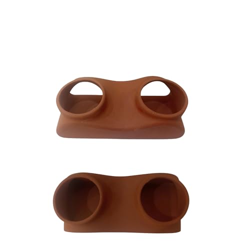 Natural Ceramic Aquarium Cave - Underwater Shelter for Bottom-Dwelling Fish & Shrimp - Clear Observation Design- Two Hole