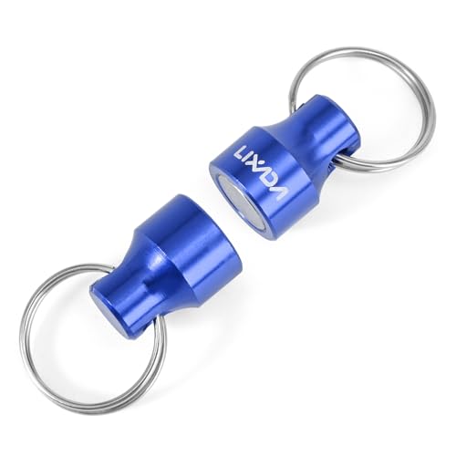 Lixada Magnetic Net Release Holder Fly Fishing Net Retractor Fishing Net Keeper Magnet Clip Landing Net Connector for Fishing Hooks, Lures, Flies, Trout Line - color: Blue, style: 2 Connectors