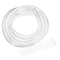 uxcell Flexible PVC Tubing, 8mm ID x 12mm OD - 6.6 Feet Long Clear Vinyl Water Pipe, Lightweight Plastic Hose Water Pipe with Zip Ties for Aquaponics, Air Hose, Irrigation - size: 8mm ID x 12mm OD