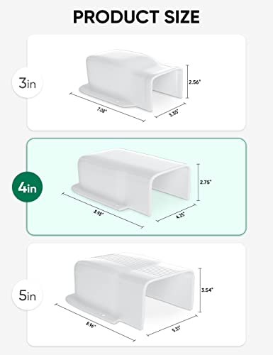 4" Entry Wall Cover Line Cover Set Parts PVC Accessory for Decorative for Ductless Mini Split, Central AC and Heat Pumps, White - color: White, size: 4 inch