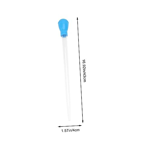 NOLITOY Aquarium Fish Tank Cleaner Pipette Dropper Manual Water Changer Vacuum Siphon Tool for Waste Removal and Feeding 16.92In Stainless Suction Device - color: Blue, size: Size 2