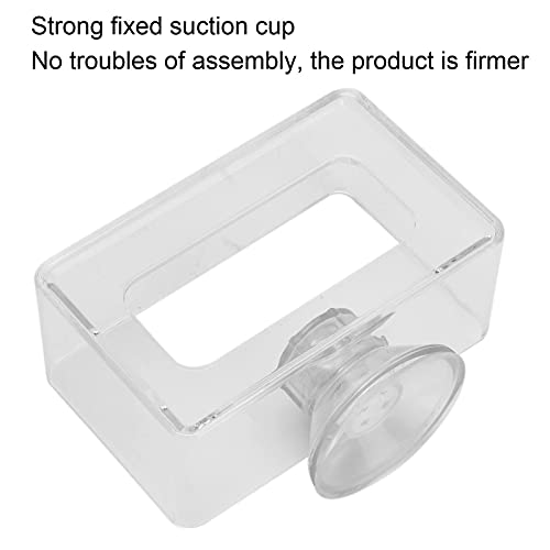 Fish Food Feeding Ring, Fish Floating Food Feeder Transparent with Suction Cup for Aquarium(L 10x16X4cm)